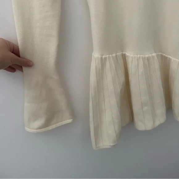 Meshki Blair Knit Mini Dress With Pleats - Ivory - Picture 10 of 15